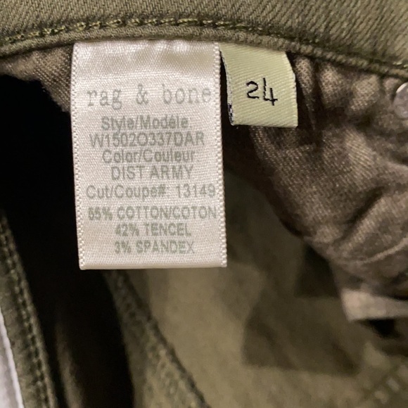 Rag and bone skinny hunter green jeans - Picture 4 of 5